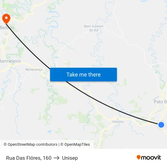 Rua Das Flôres, 160 to Unisep map