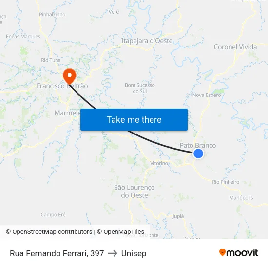 Rua Fernando Ferrari, 397 to Unisep map