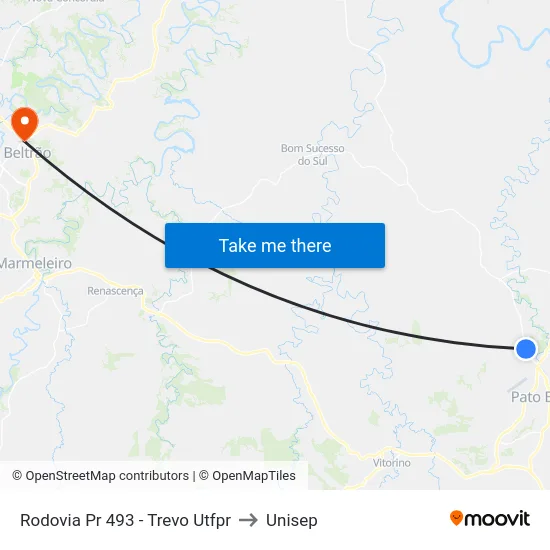 Rodovia Pr 493 - Trevo Utfpr to Unisep map