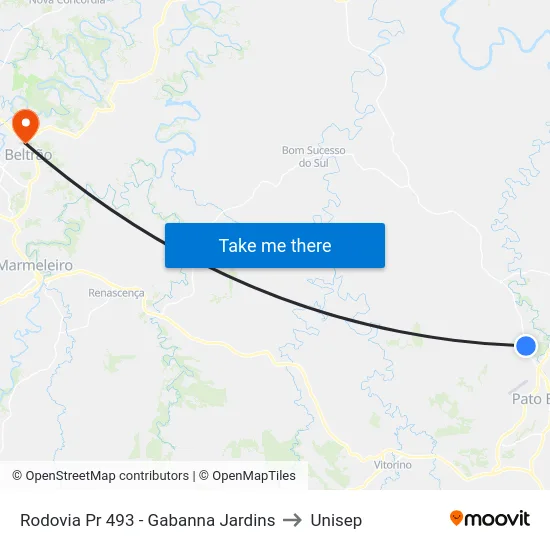 Rodovia Pr 493 - Gabanna Jardins to Unisep map