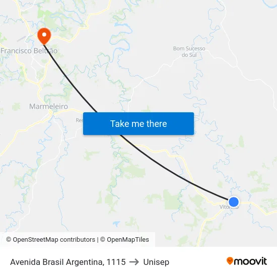 Avenida Brasil Argentina, 1115 to Unisep map