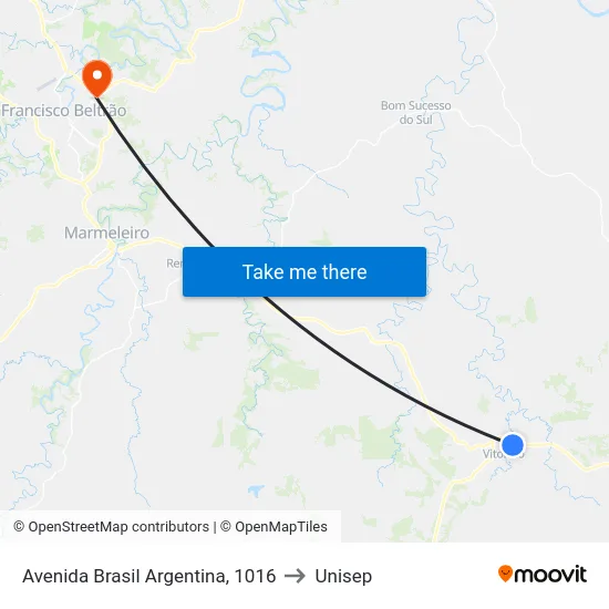 Avenida Brasil Argentina, 1016 to Unisep map