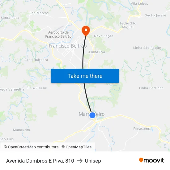 Avenida Dambros E Piva, 810 to Unisep map