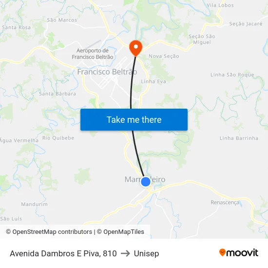 Avenida Dambros E Piva, 810 to Unisep map