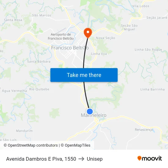 Avenida Dambros E Piva, 1550 to Unisep map