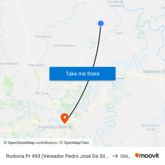 Rodovia Pr 493 (Vereador Pedro José Da Silva) - Plano Alto to Unisep map