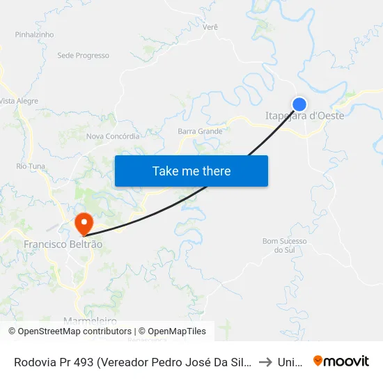 Rodovia Pr 493 (Vereador Pedro José Da Silva) - Portal to Unisep map