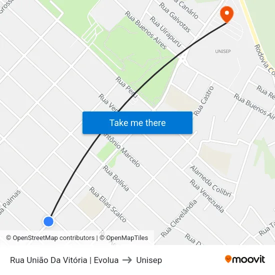 Rua União Da Vitória | Evolua to Unisep map