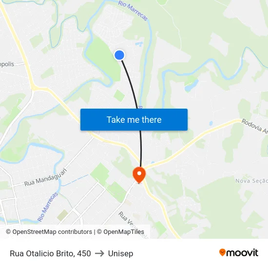 Rua Otalicio Brito, 450 to Unisep map