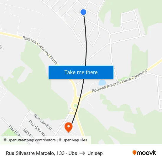 Rua Silvestre Marcelo, 133 - Ubs to Unisep map