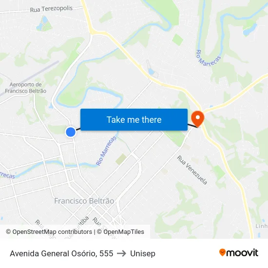Avenida General Osório, 555 to Unisep map