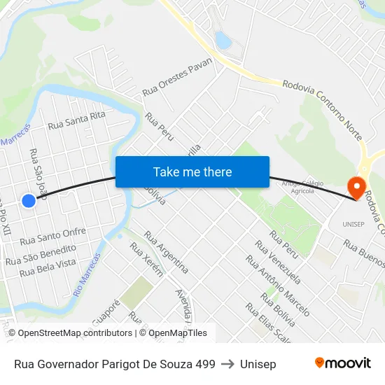 Rua Governador Parigot De Souza 499 to Unisep map