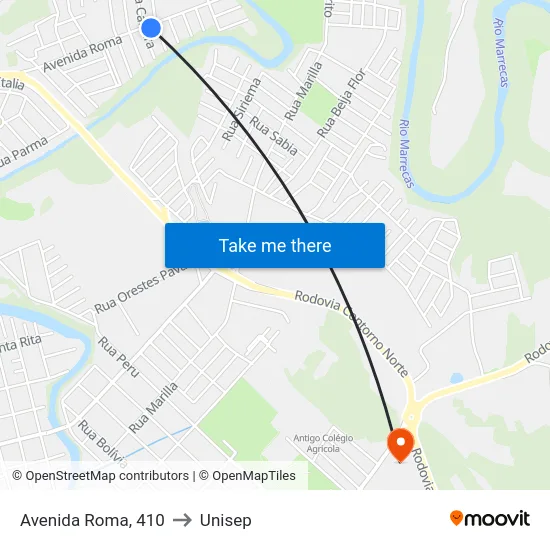 Avenida Roma, 410 to Unisep map
