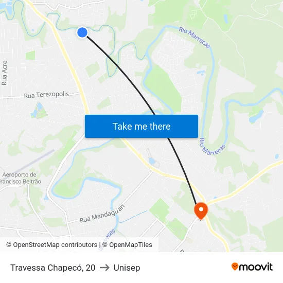 Travessa Chapecó, 20 to Unisep map