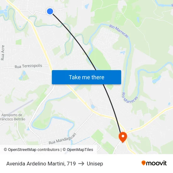 Avenida Ardelino Martini, 719 to Unisep map