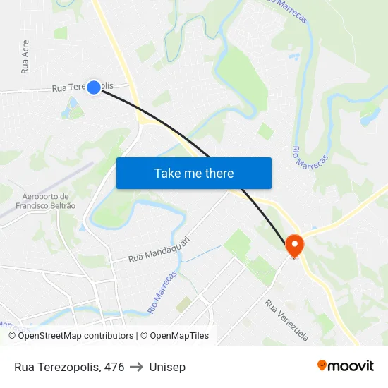 Rua Terezopolis, 476 to Unisep map