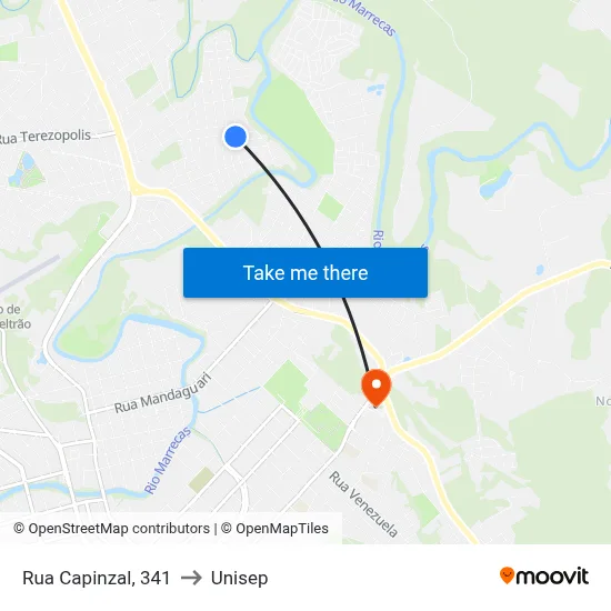 Rua Capinzal, 341 to Unisep map