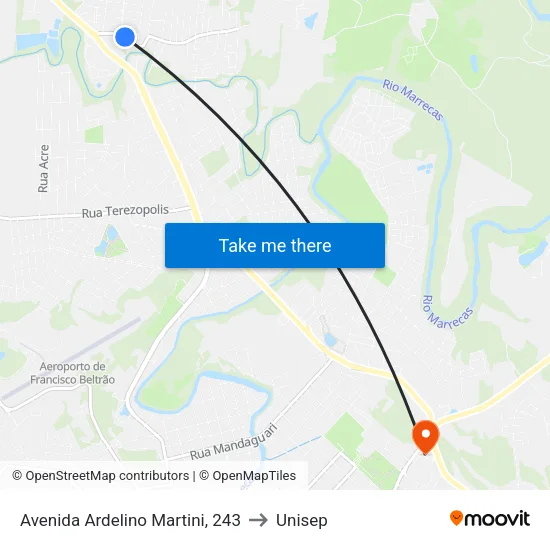 Avenida Ardelino Martini, 243 to Unisep map