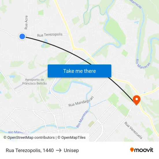 Rua Terezopolis, 1440 to Unisep map