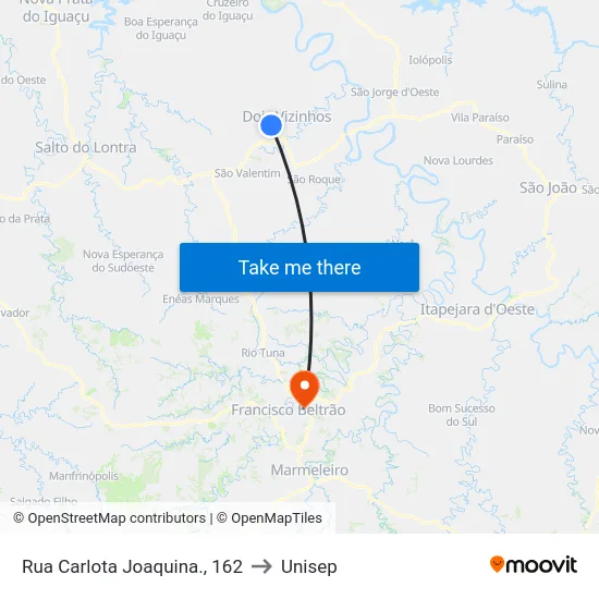 Rua Carlota Joaquina., 162 to Unisep map