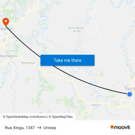 Rua Xingu, 1347 to Unisep map