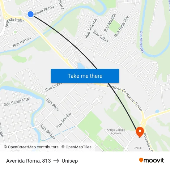 Avenida Roma, 813 to Unisep map