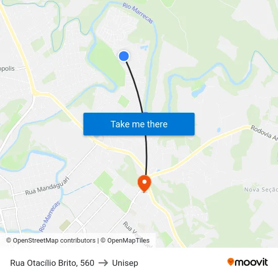 Rua Otacílio Brito, 560 to Unisep map