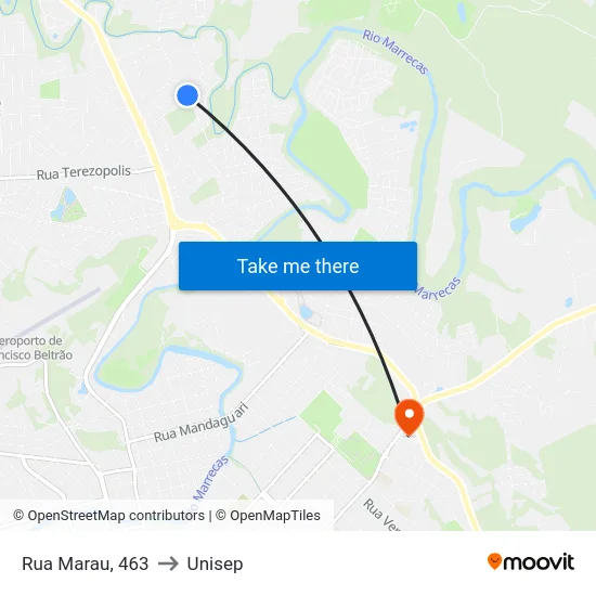 Rua Marau, 463 to Unisep map