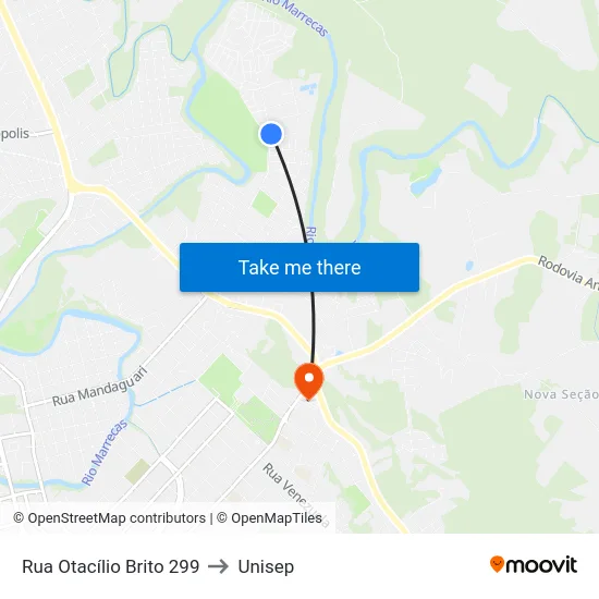 Rua Otacílio Brito 299 to Unisep map