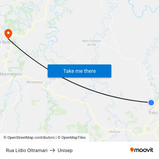 Rua Lídio Oltramari to Unisep map