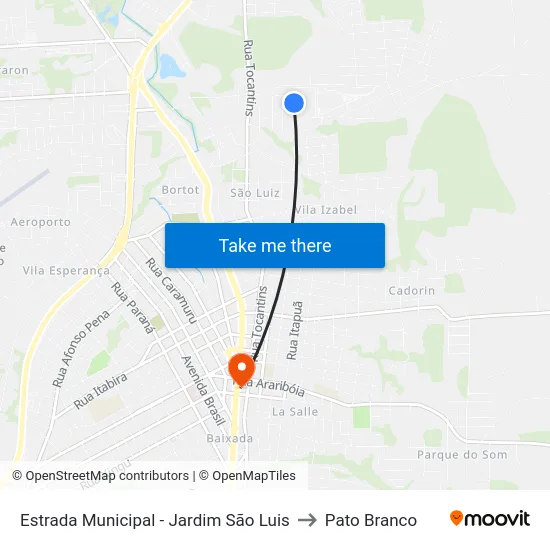 Estrada Municipal - Jardim São Luis to Pato Branco map