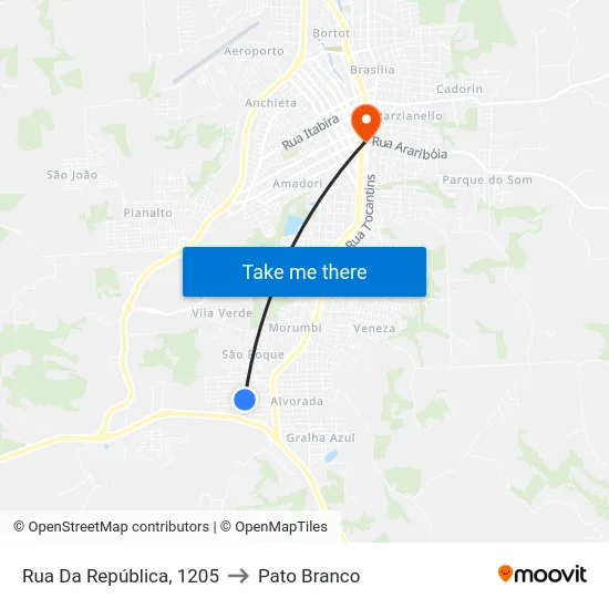 Rua Da República, 1205 to Pato Branco map