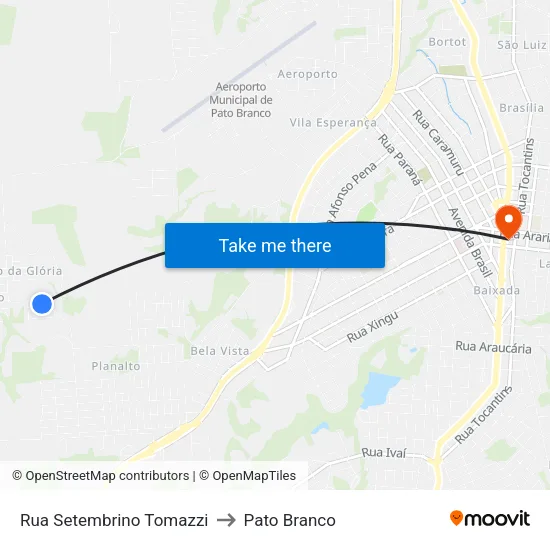 Rua Setembrino Tomazzi to Pato Branco map