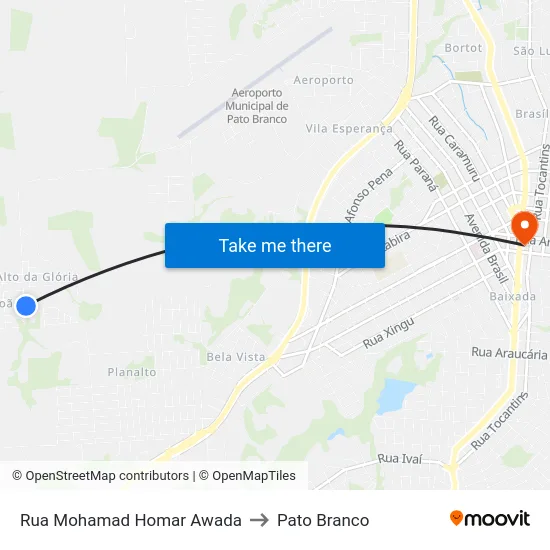Rua Mohamad Homar Awada to Pato Branco map