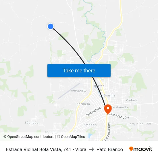 Estrada Vicinal Bela Vista, 741 - Vibra to Pato Branco map
