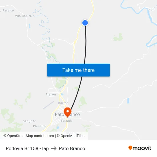 Rodovia Br 158 - Iap to Pato Branco map