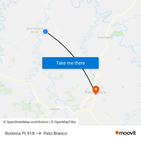 Rodovia Pr 918 to Pato Branco map