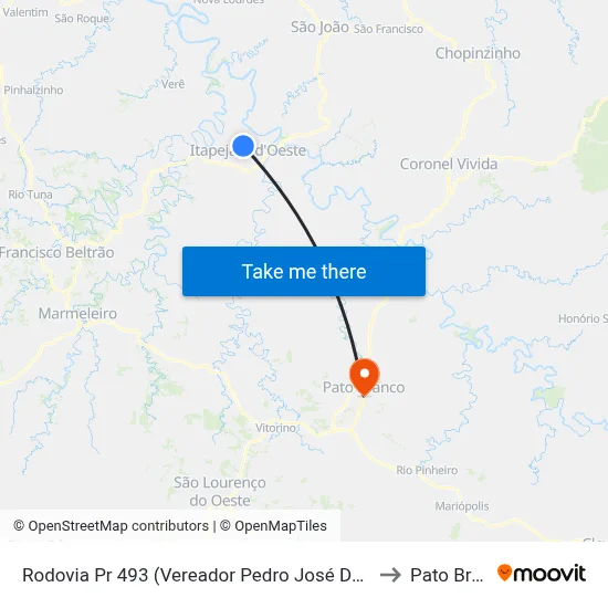 Rodovia Pr 493 (Vereador Pedro José Da Silva) - Portal to Pato Branco map