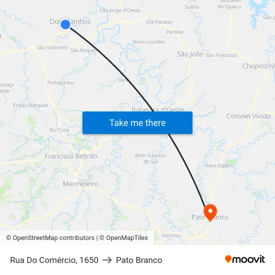 Rua Do Comércio, 1650 to Pato Branco map