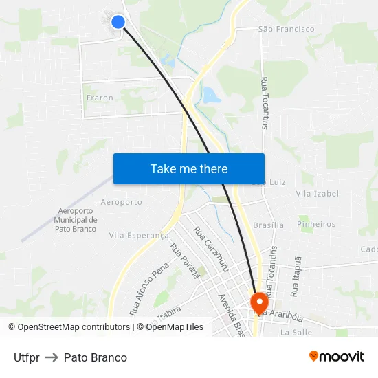 Utfpr to Pato Branco map