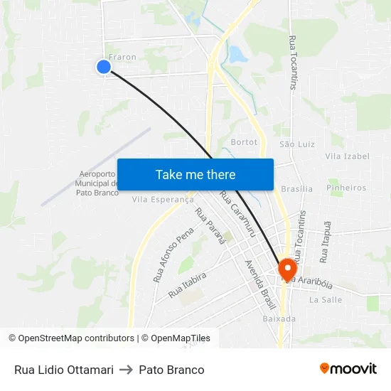 Rua Lidio Ottamari to Pato Branco map