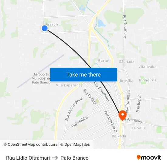 Rua Lídio Oltramari to Pato Branco map
