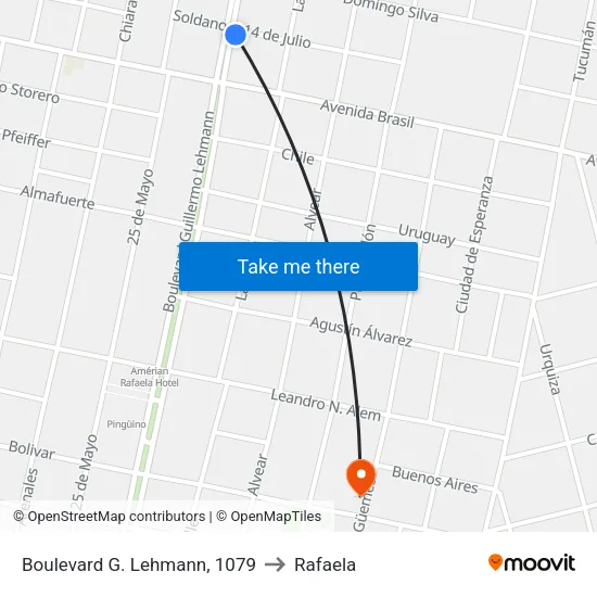 Boulevard G. Lehmann, 1079 to Rafaela map