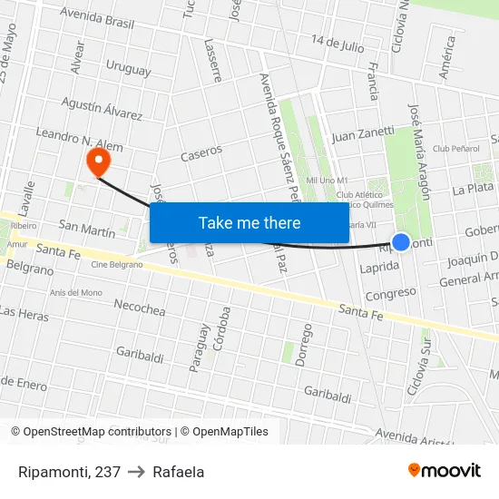 Ripamonti, 237 to Rafaela map