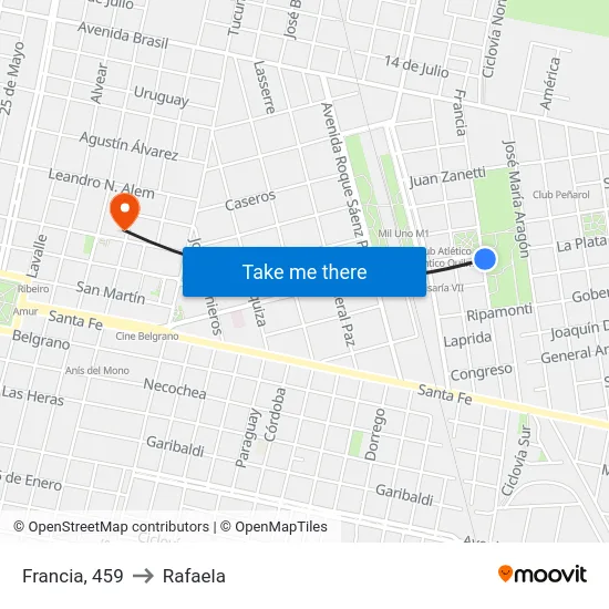 Francia, 459 to Rafaela map