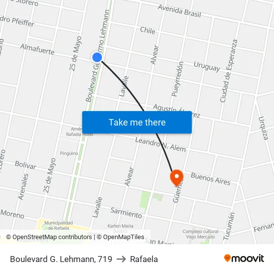 Boulevard G. Lehmann, 719 to Rafaela map