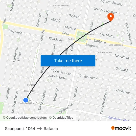 Sacripanti, 1064 to Rafaela map