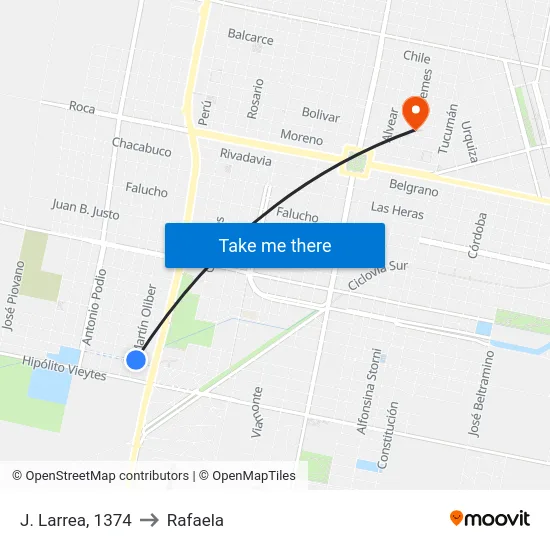 J. Larrea, 1374 to Rafaela map