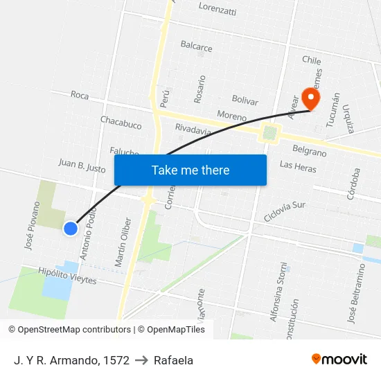 J. Y R. Armando, 1572 to Rafaela map