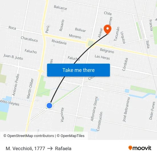 M. Vecchioli, 1777 to Rafaela map
